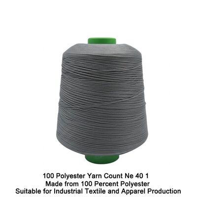 100 Polyester Yarn Count Ne 40 1 Made from 100 Percent Polyester Suitable for Industrial Textile and Apparel Production
