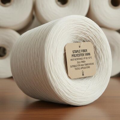 Staple Fiber Polyester Yarn Heatresistance Up To 150°C Dull Finish Suitable For High Temperature Textile Applications