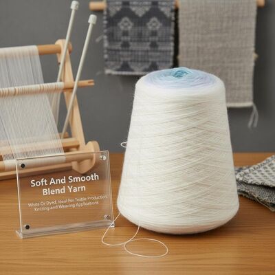 Soft And Smooth Blend Yarn White Or Dyed Ideal For Textile Production Knitting And Weaving Applications