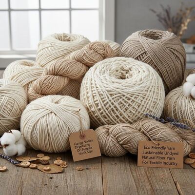 Gauge Varies Depending On Needle Hook Size Eco Friendly Yarn Sustainable Undyed Natural Fiber Yarn For Textile Industry